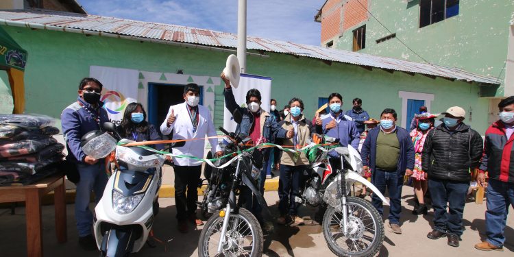 MOTOCICLETAS, LAPTOPS, IMPRESORAS Y MOBILIARIO FUERON ENTREGADOS POR EL CONVENIO MARCO EN EL C.S. ACCOCUNCA